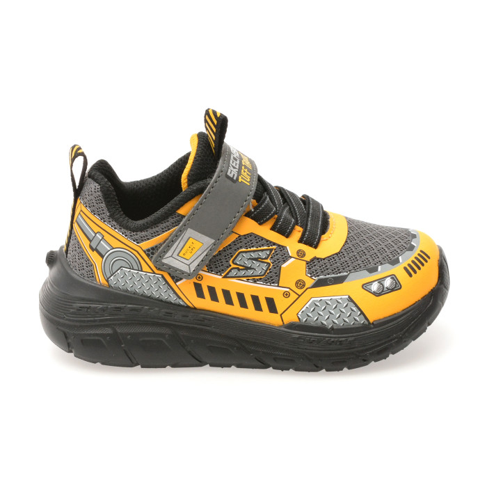 Pantofi sport SKECHERS galbeni, SKECH TRACKS, din material textil