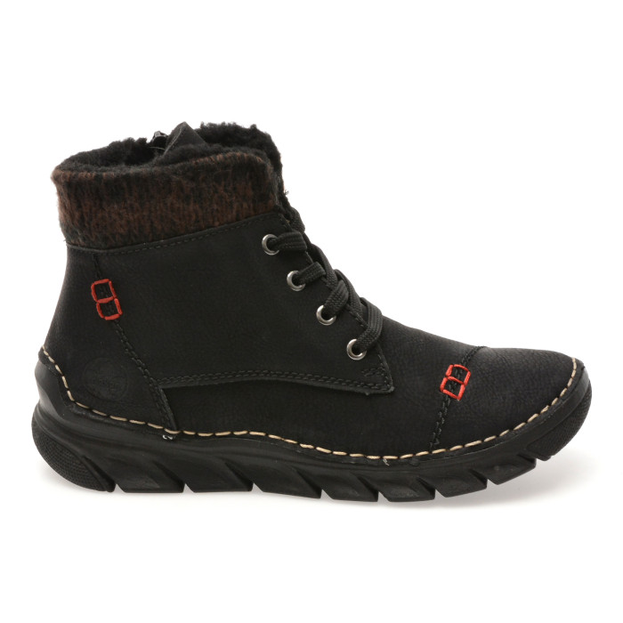 Ghete RIEKER negre, 55031, din piele ecologica
