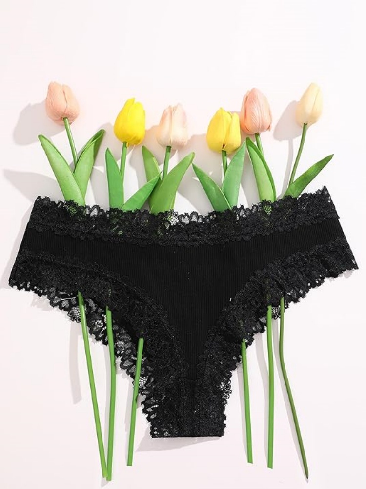 VALENTINIANA Womens Cotton Underwear Sexy Lace