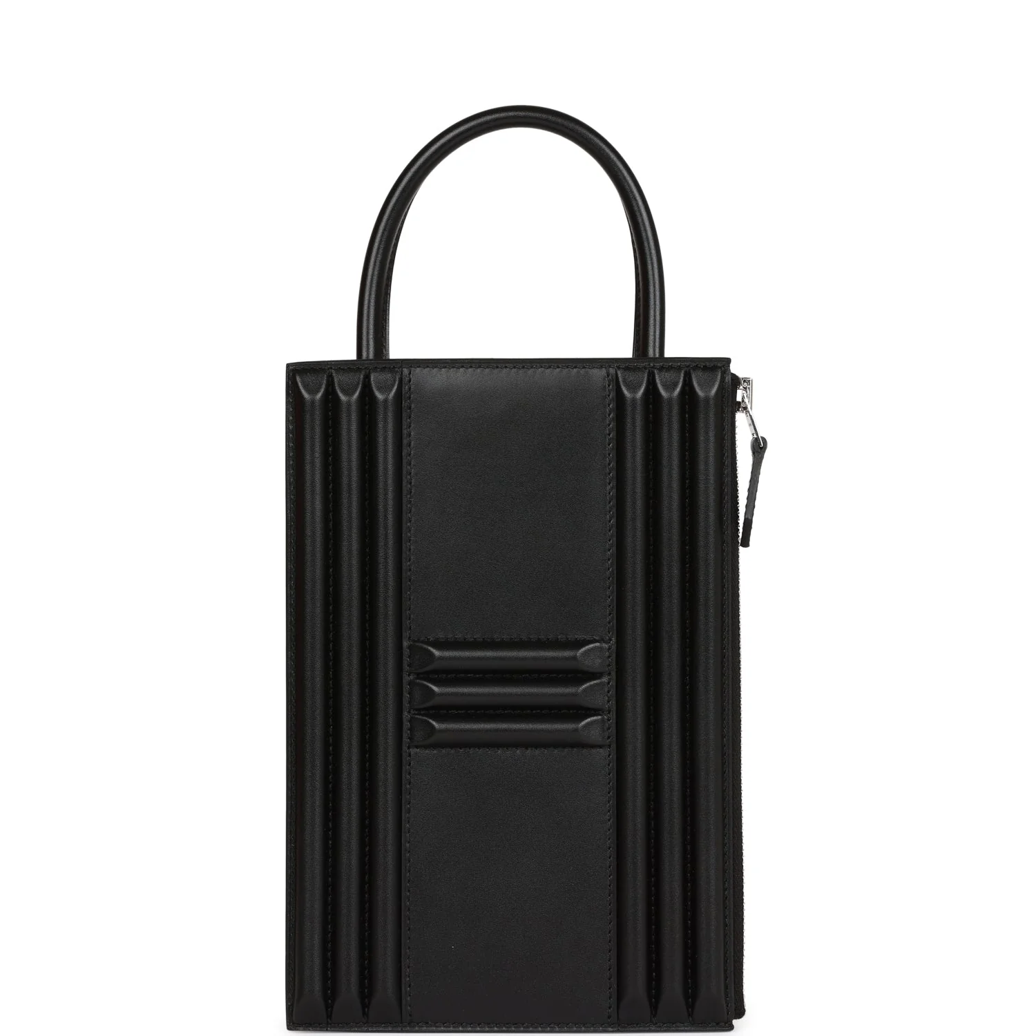 Hermes Cadena Lock Bag Black Tadelakt Palladium Hardware