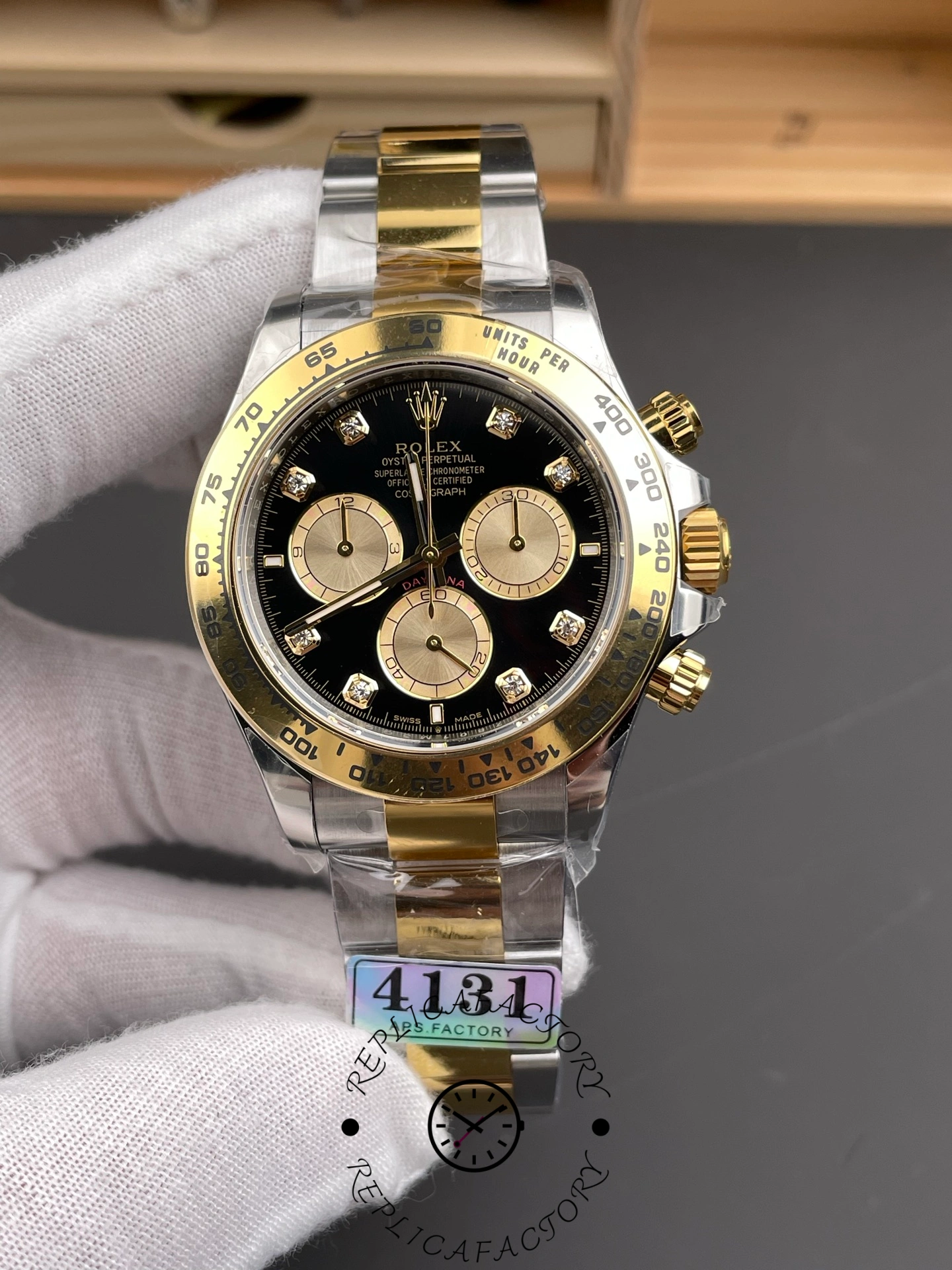 Rolex Daytona Cosmograph 126508 0003 Yellow Gold Black Dial Replica Watch