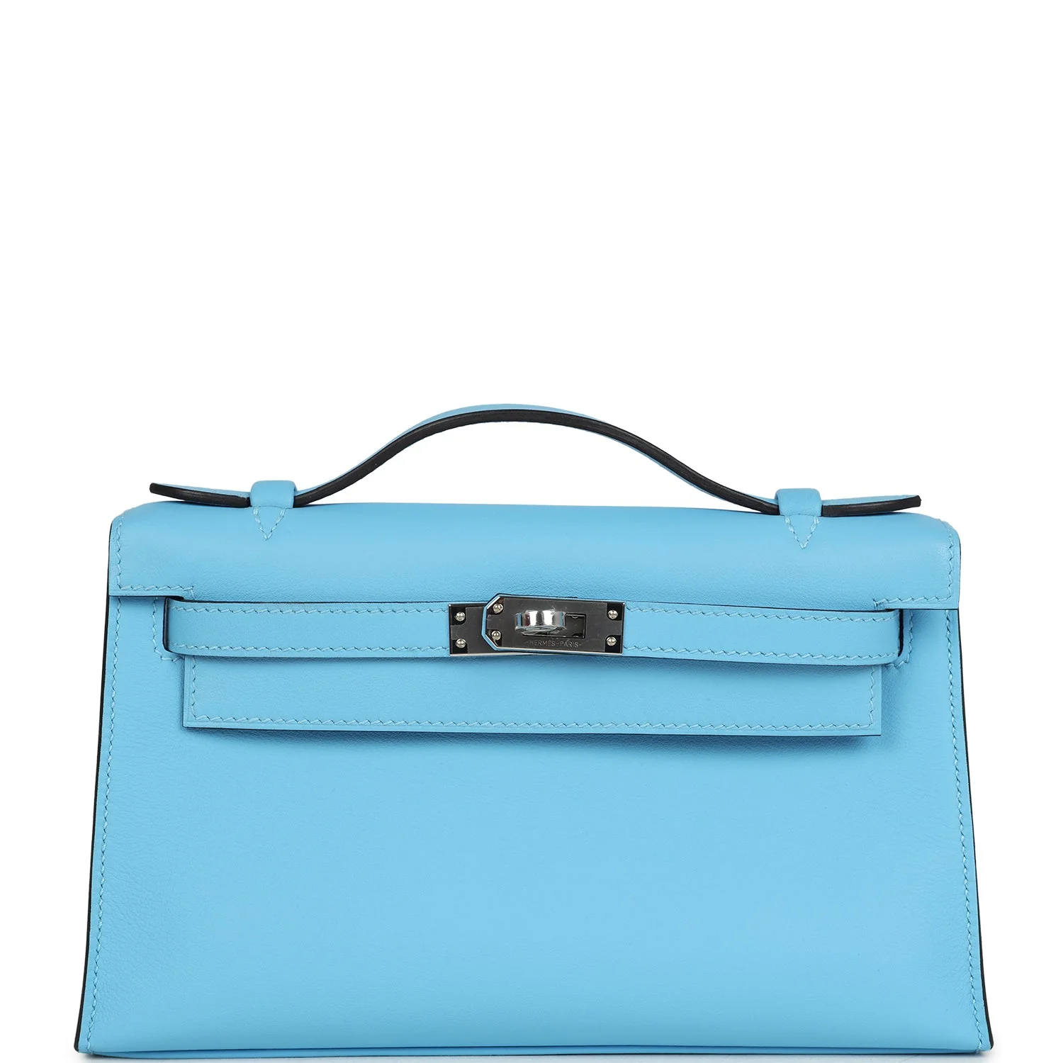 Hermes Kelly Pochette Celeste Swift Palladium Hardware