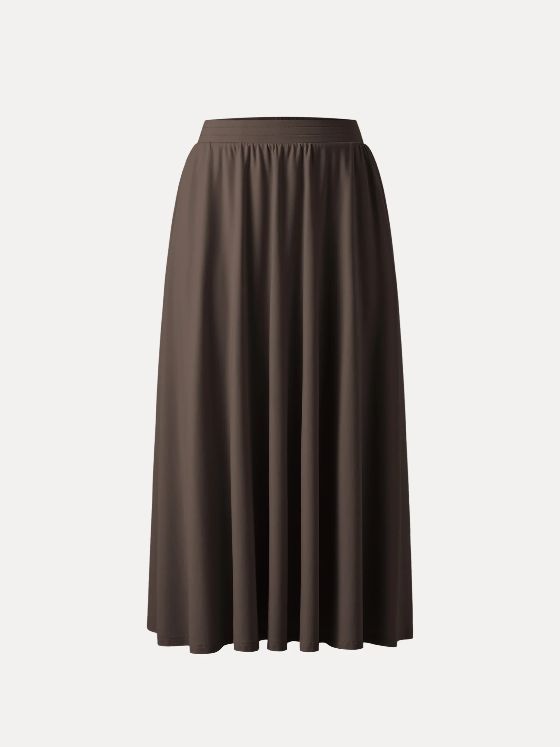 Breezy Mid Rise Umbrella Midi Skirt with Pockets