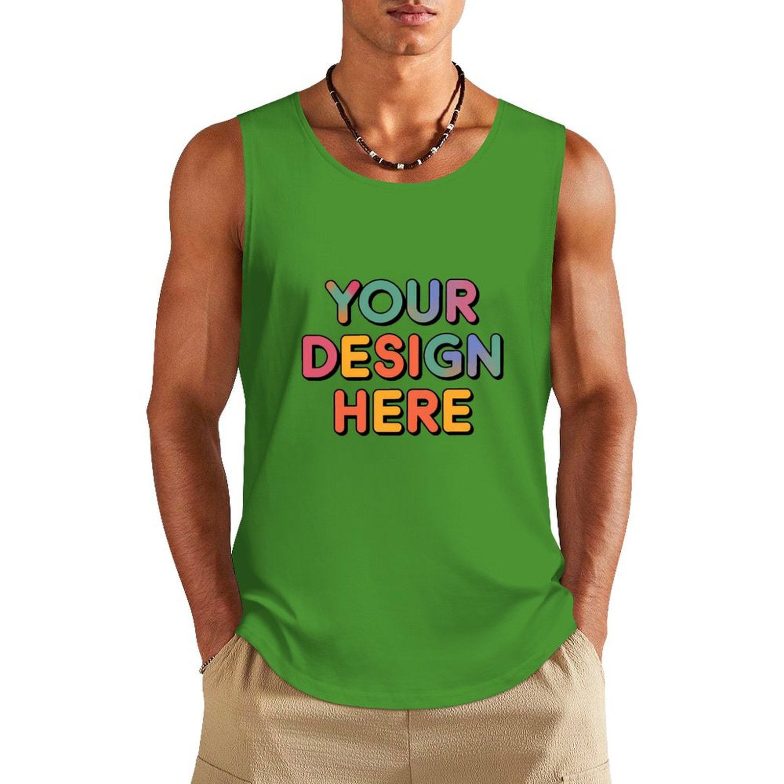 Personalized Custom Men’s 100% Cotton Sleeveless Vest