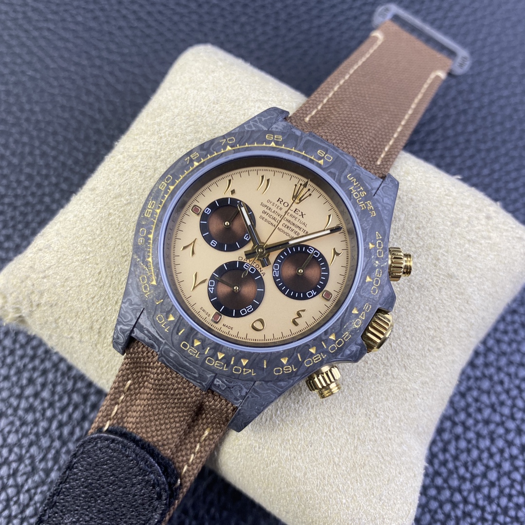 Rolex Daytona DIW Desert Eagle Arabic Carbon Fiber Customised Cream Dial 40 mm