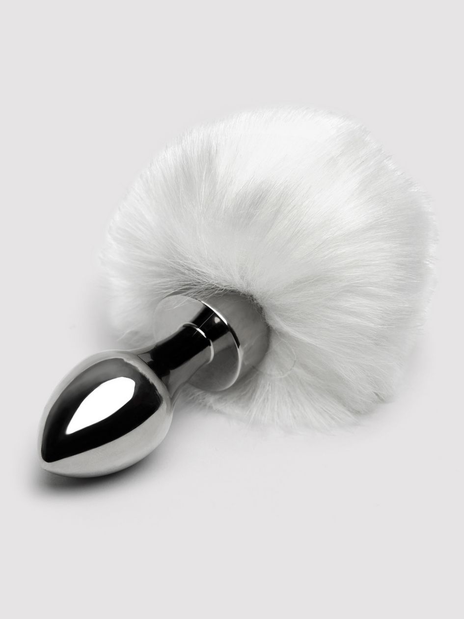 EasyToys Small Aluminium Faux Fur Bunny Tail Butt Plug