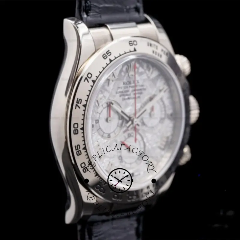 Rolex Daytona 116519 Black Leather strap Meteorite Dial 40mm Mens Replica Watch