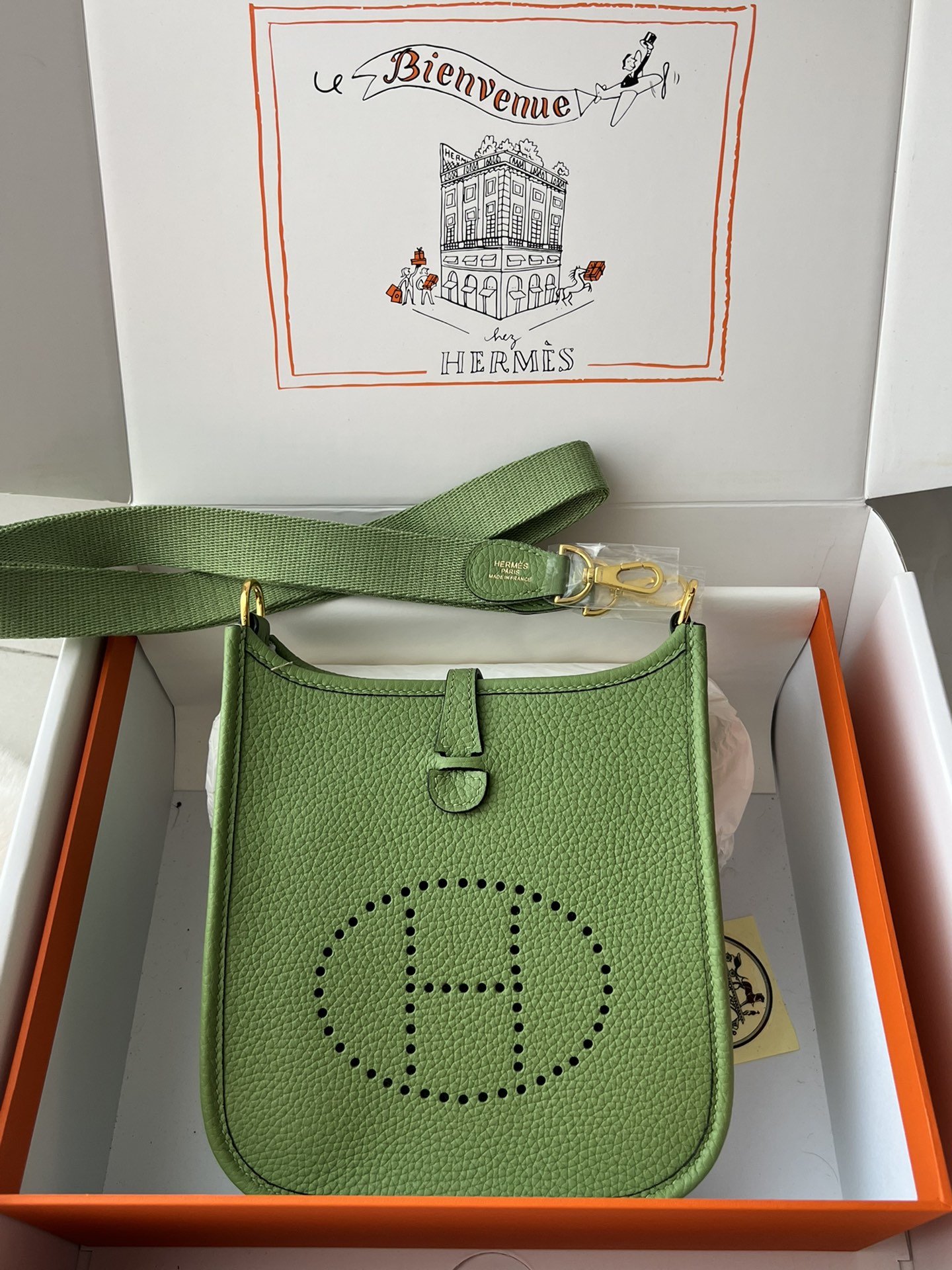 Hermes Evelyn 𝖬𝗂𝗇𝗂 17 Gold Hardware-Top master