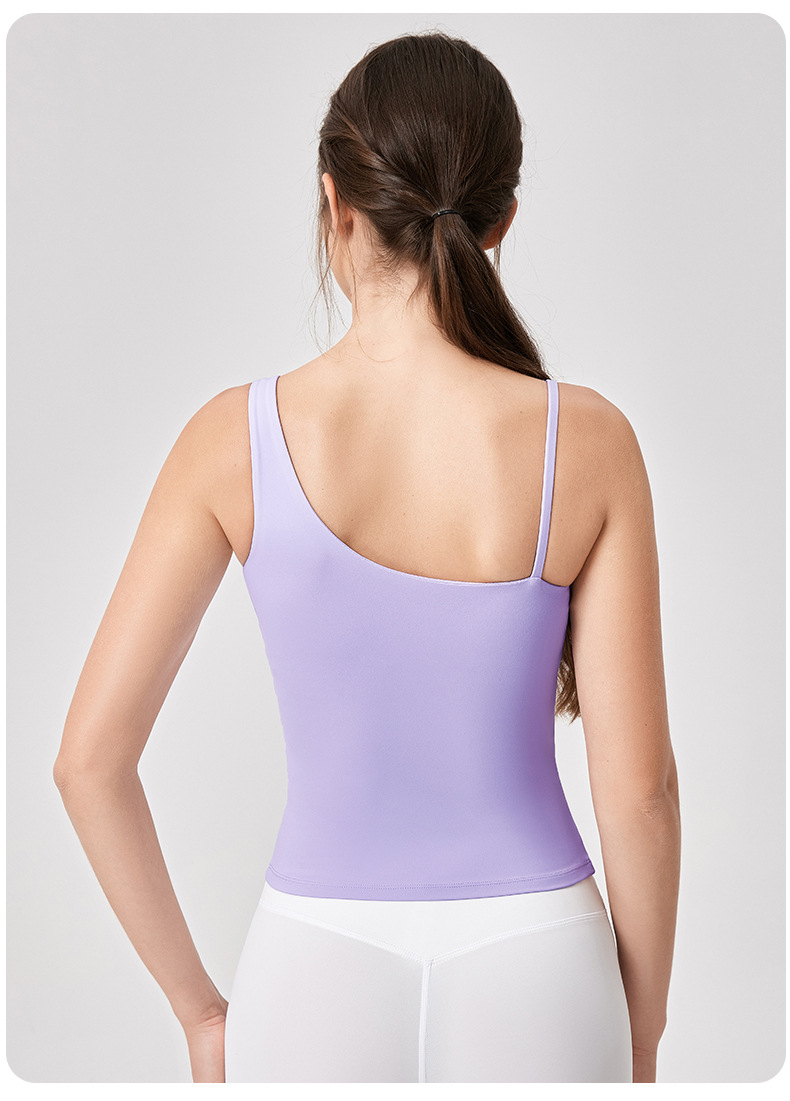 Yoga tank top for women, breathable and with breast pads, suitable for wearing as outerwear, sports vest, running and fitness top