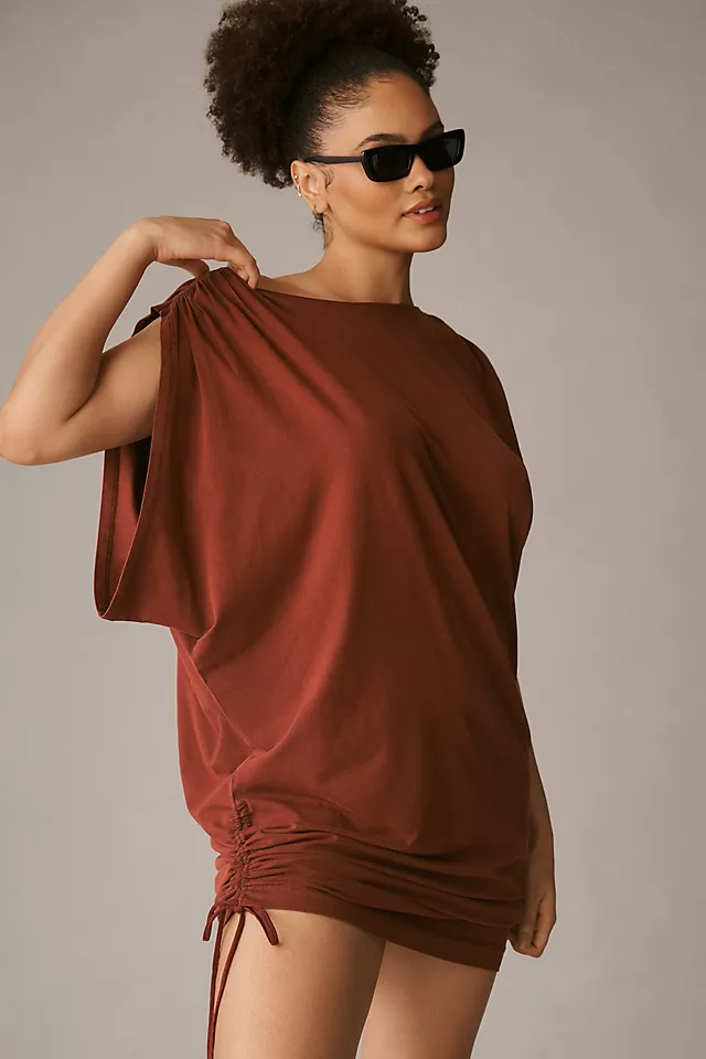 Ruched Sleeveless Dress COCOA PLUM