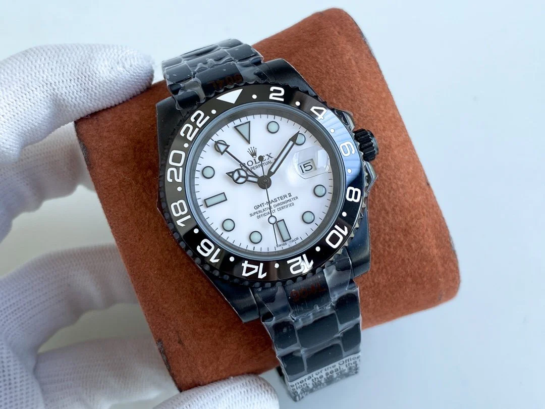 GMT-MASTER II CUSTOM ALL BLACK BEZEL WHITE DIAL
