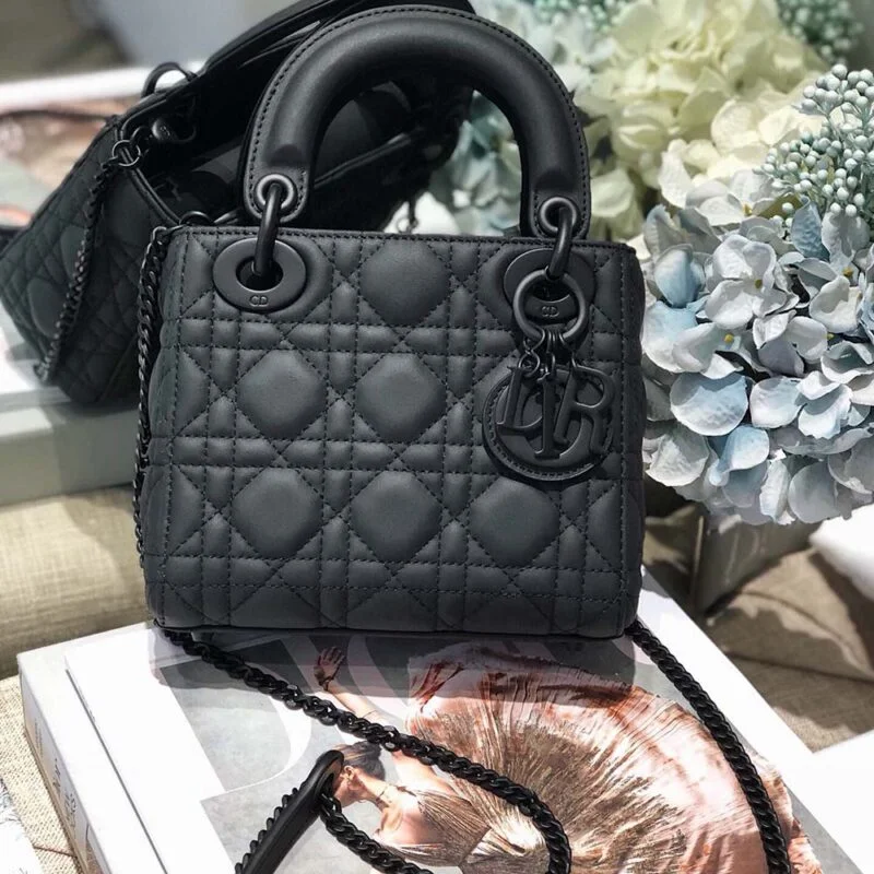 Dior Mini Lady Dr Bag Pure-Black/Pink/Grey