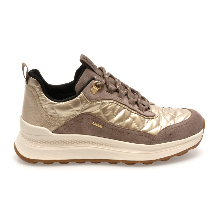 Pantofi sport GEOX gri, D46WPD, din material textil si piele naturala