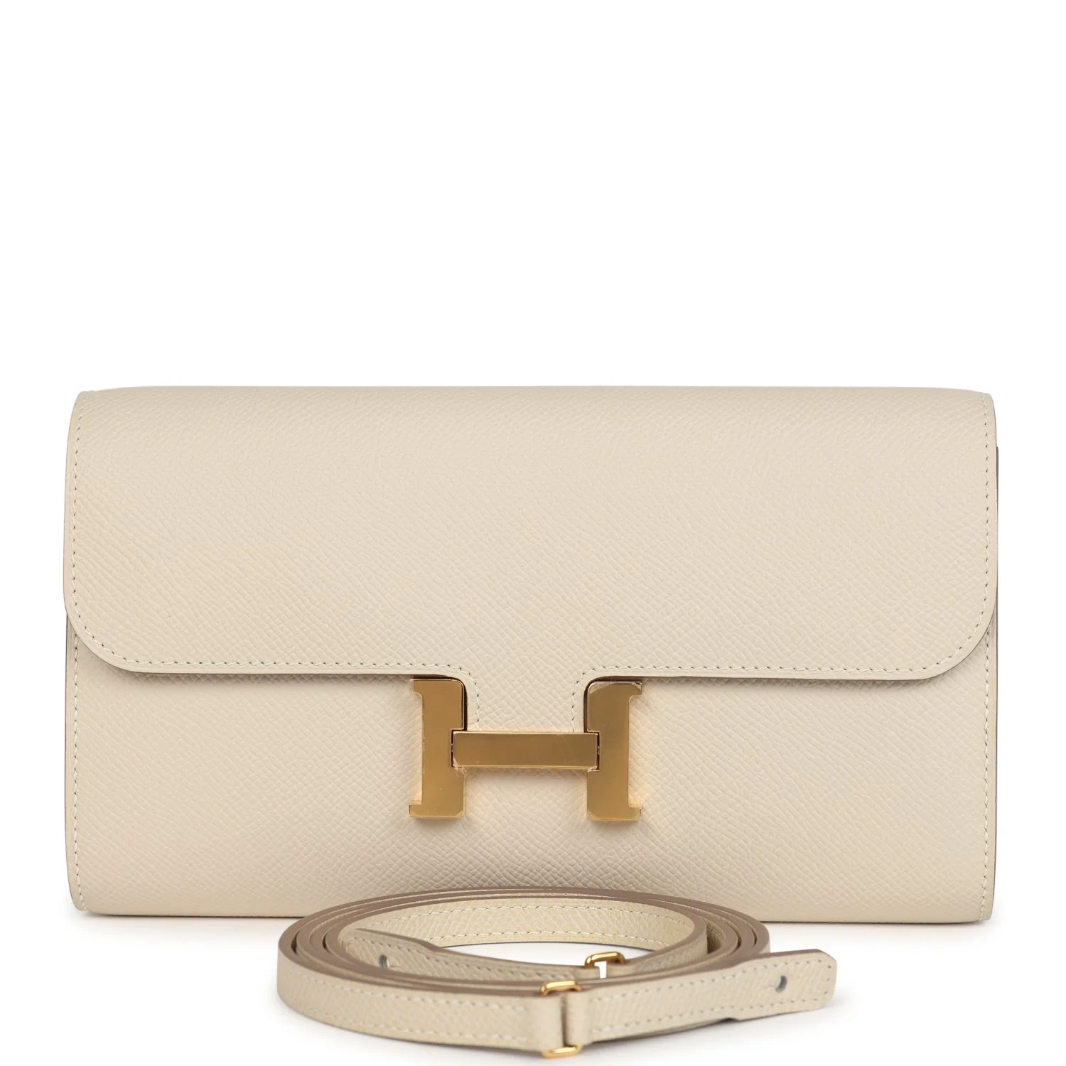 Hermes Constance To Go Wallet Craie Epsom Gold Hardware