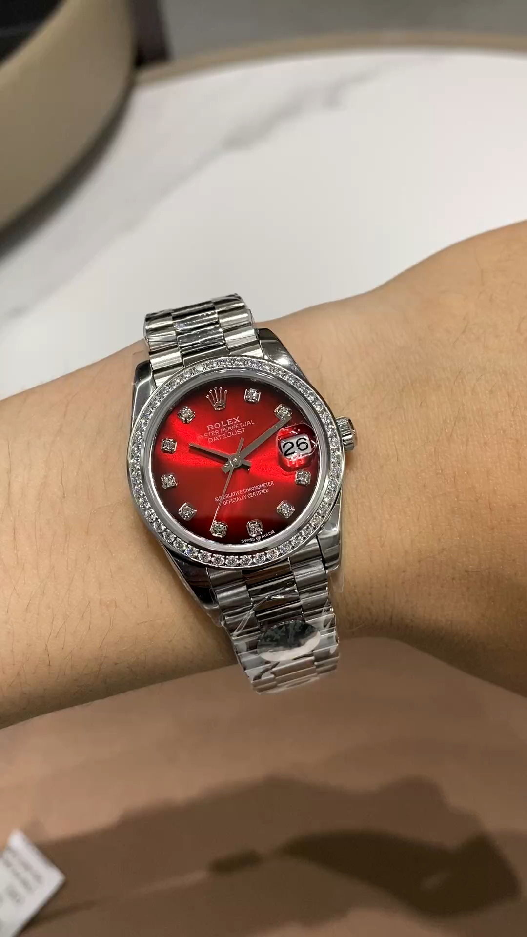 Rolex Datejust 31 White Gold Red Gradient Dial 278289RBR-0028 Replica