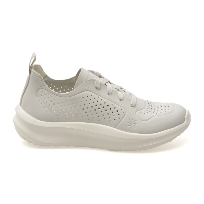 Pantofi sport CLARKS albi, SOLEVANA TIE, din material textil