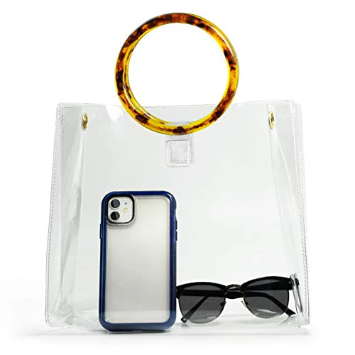 Round Handle Clear Handbag