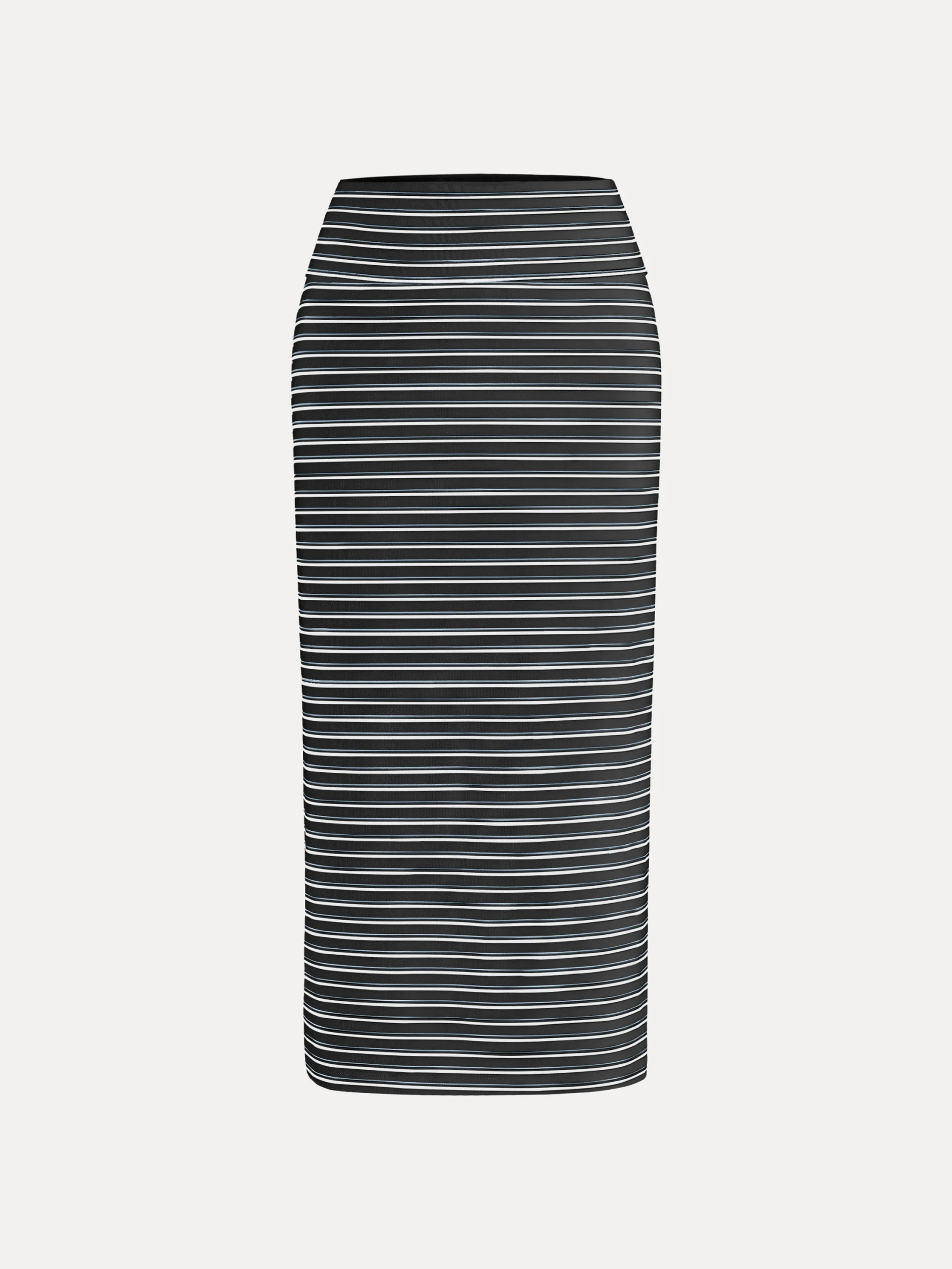 Low Rise Folded Waist Striped Midi Skirt