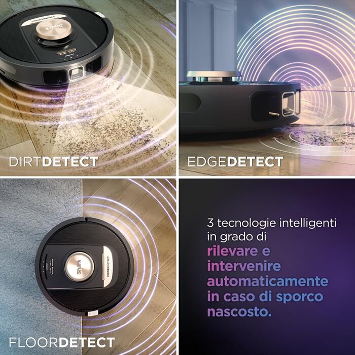 SHARK - ROBOT POWERDETECT CON AUTOSVUOTAMENTO RV2820VEEU-Nero/ Champagne