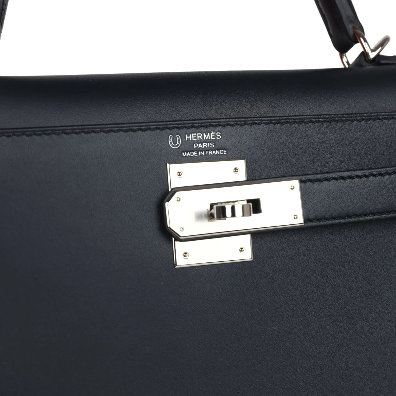 Hermes Special Order (HSS) Kelly Sellier 28 Bleu Obscur Verso Sombrero Palladium Hardware