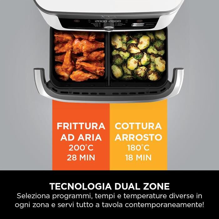 NINJA - FRIGGITRICE AD ARIA FLEXDRAWER DA 10,4 L-Bianco
