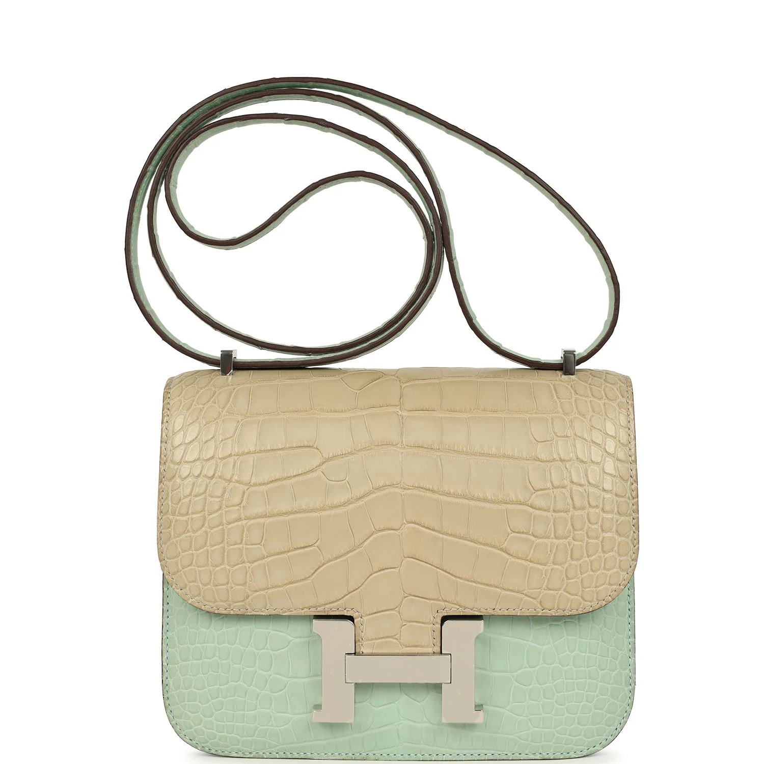 Hermes Constance 18 Vert D'Eau and Trench Matte Alligator Palladium Hardware