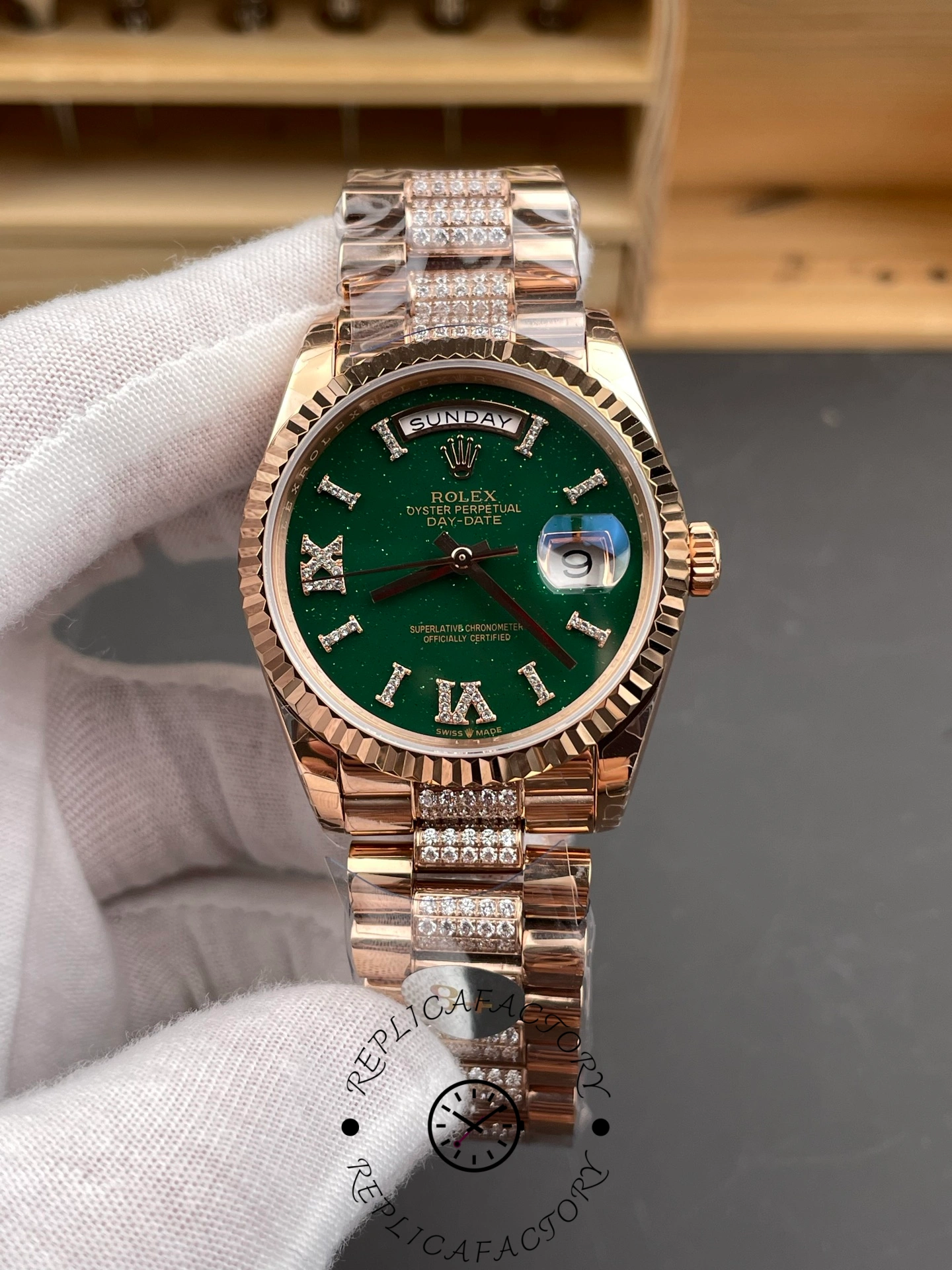 Rolex Day-Date 36 Green Aventurine Dial 128345RBR 0069