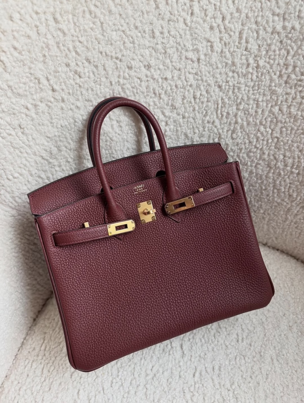 Bikrin Bordeaux wine red gold hardware 25-35 TOGO leather custom - Artisantouchss