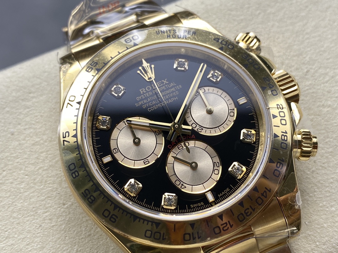 Rolex Daytona Cosmograph 126508 0003 Yellow Gold Black Dial Replica Watch