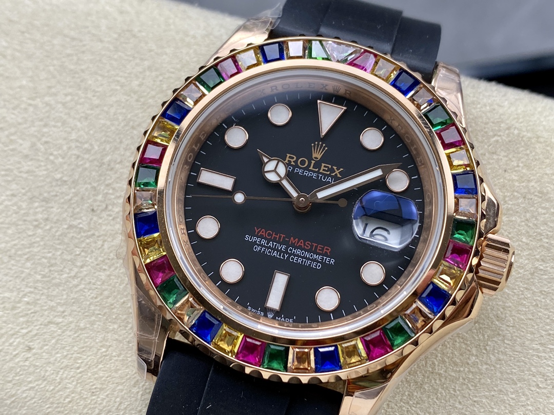 Rolex Yacht-Master 116695 Black Rubber Strap Black Dial 40MM Mens Replica Watch