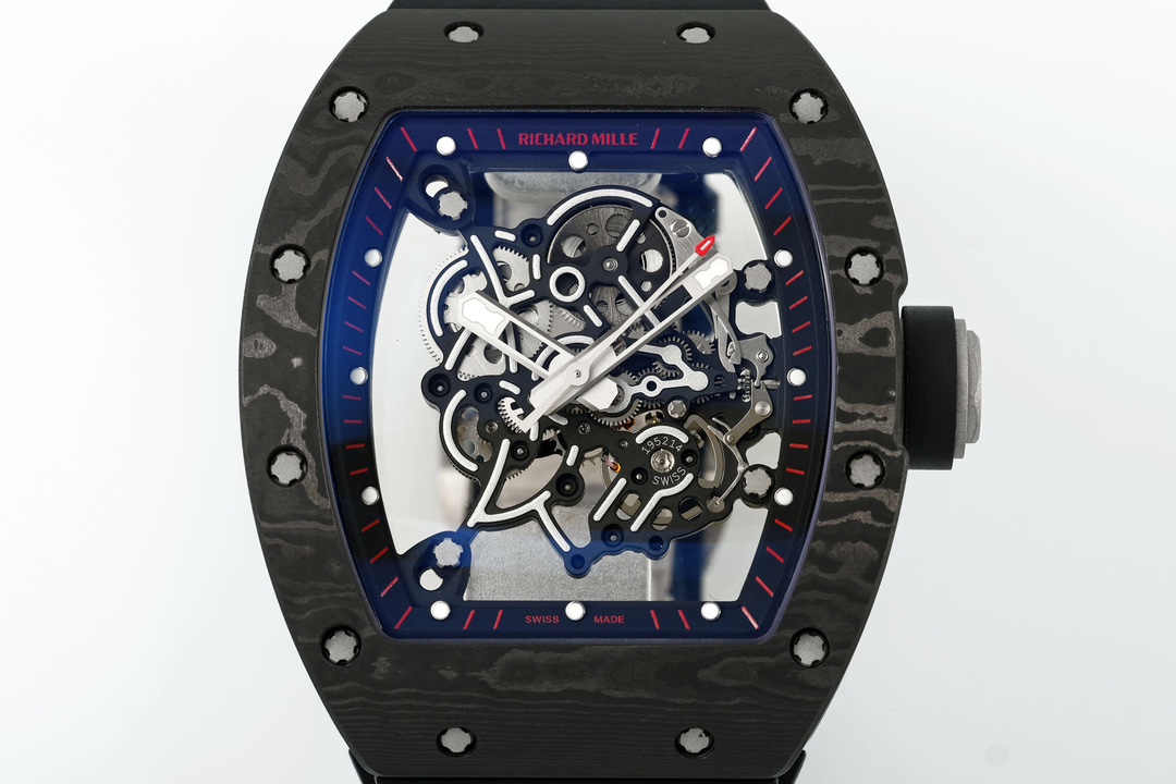 Richard Miller RM 055 RMUL2 NTPT Carbon Fiber Black Rubber Strap