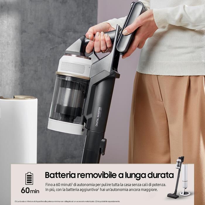 SAMSUNG - Scopa elettrica BESPOKE JET 2.0 PET VS20B95823W-Misty White