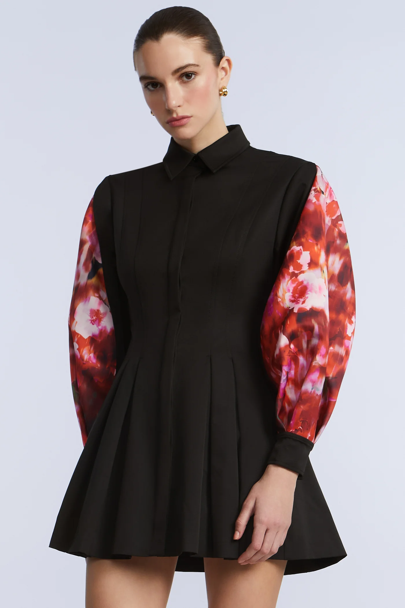 Taffeta Twill Printed Dress