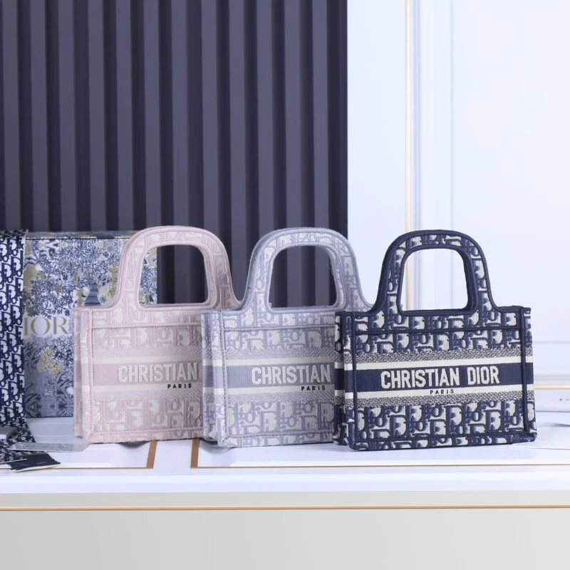 Dior Oblique Embroidery Mini Book Tote