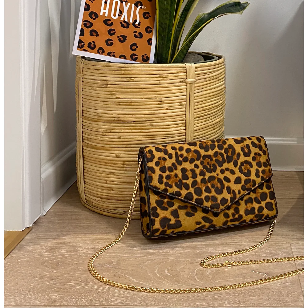 Leopard Print Envelope Evening Clutch