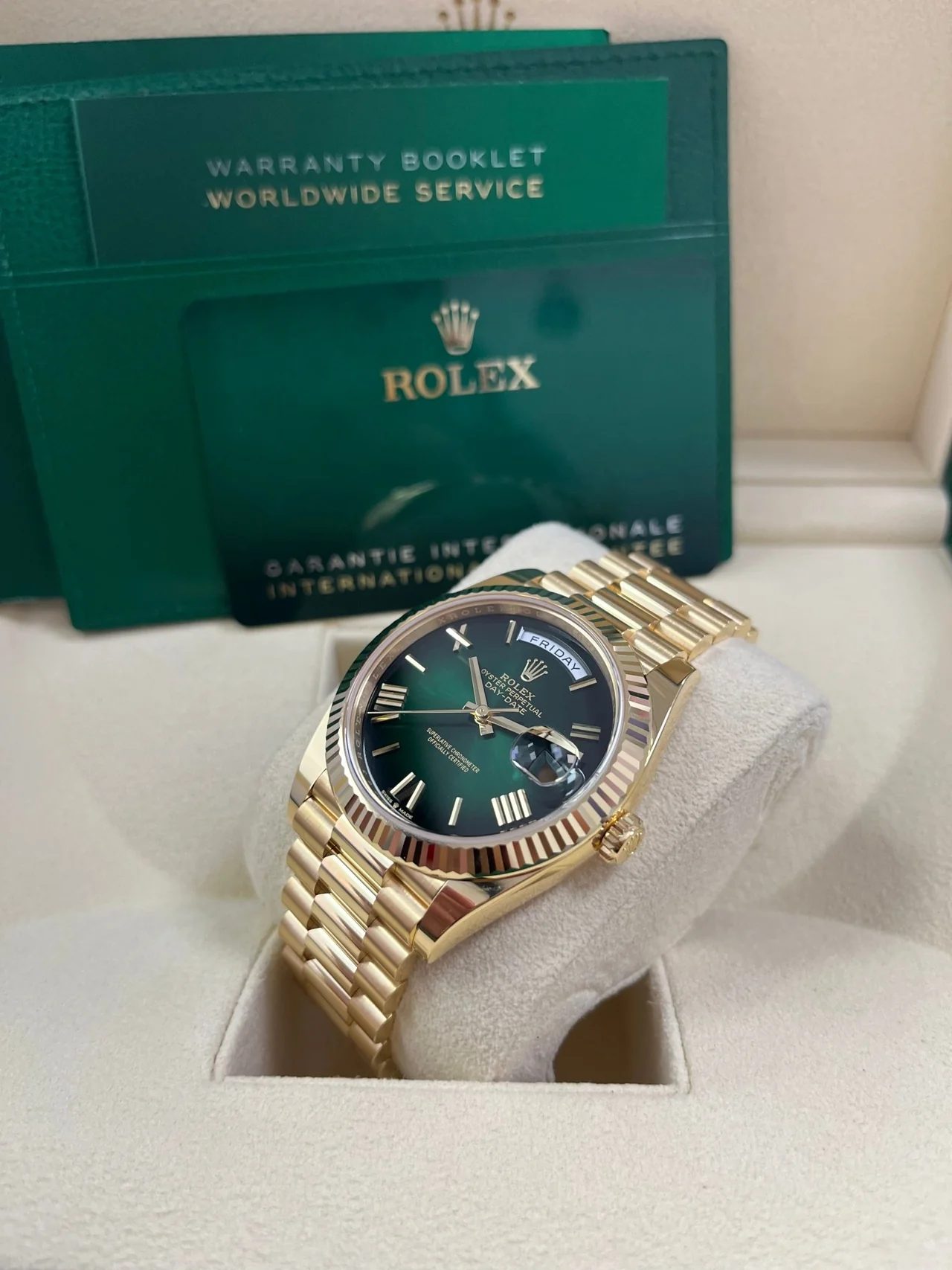 Rolex Day Date 40 Yellow Gold Green Ombre Dial M228238 00691