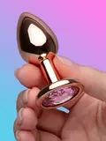 Lovehoney Secret Shine Rose Gold Jewelled Metal Butt Plug 2.5 Inch