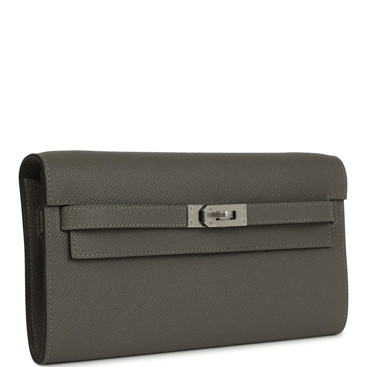 Hermes Kelly Wallet To Go Gris Meyer Epsom Palladium Hardware