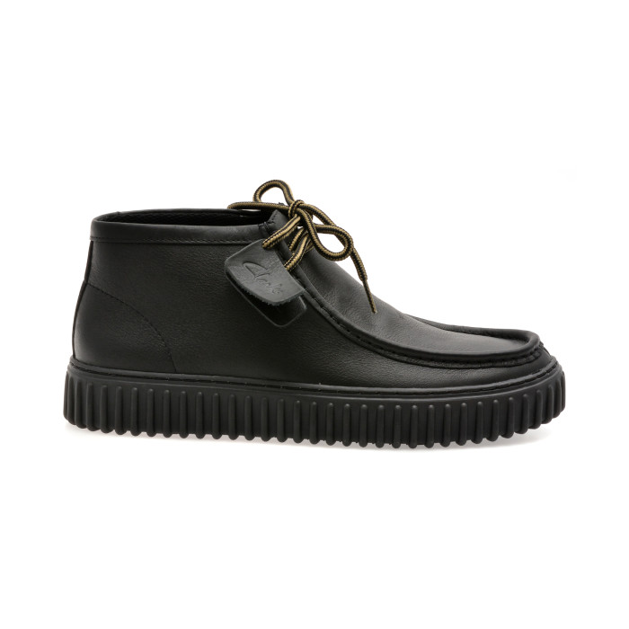 Ghete CLARKS negre, TORHILL HI, din piele naturala