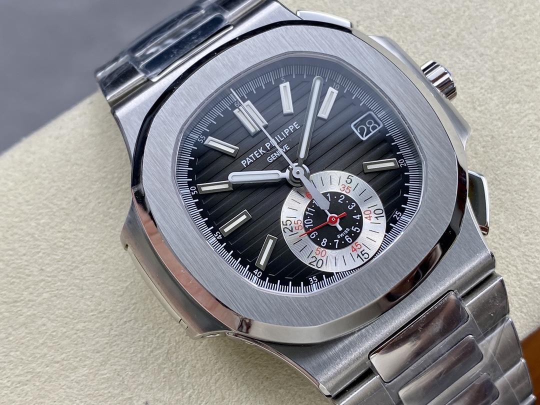 Patek Philippe Nautilus Chronograph Stainless Steel Black Dial 5980 1A 014