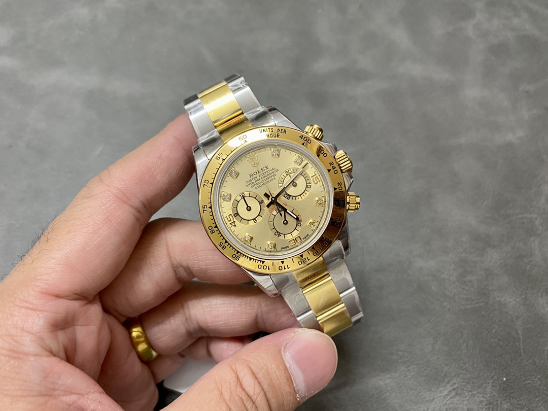 Rolex Cosmograph Daytona 116503 Yellow Gold Champagne Diamond Dial 40MM Mens Replica Watch
