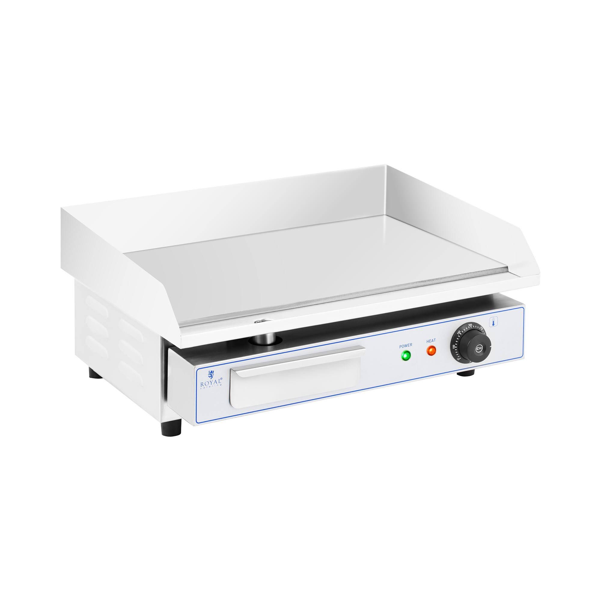 Royal Catering Fry top elettrico Piastra liscia in acciaio inox 550 x 350 mm