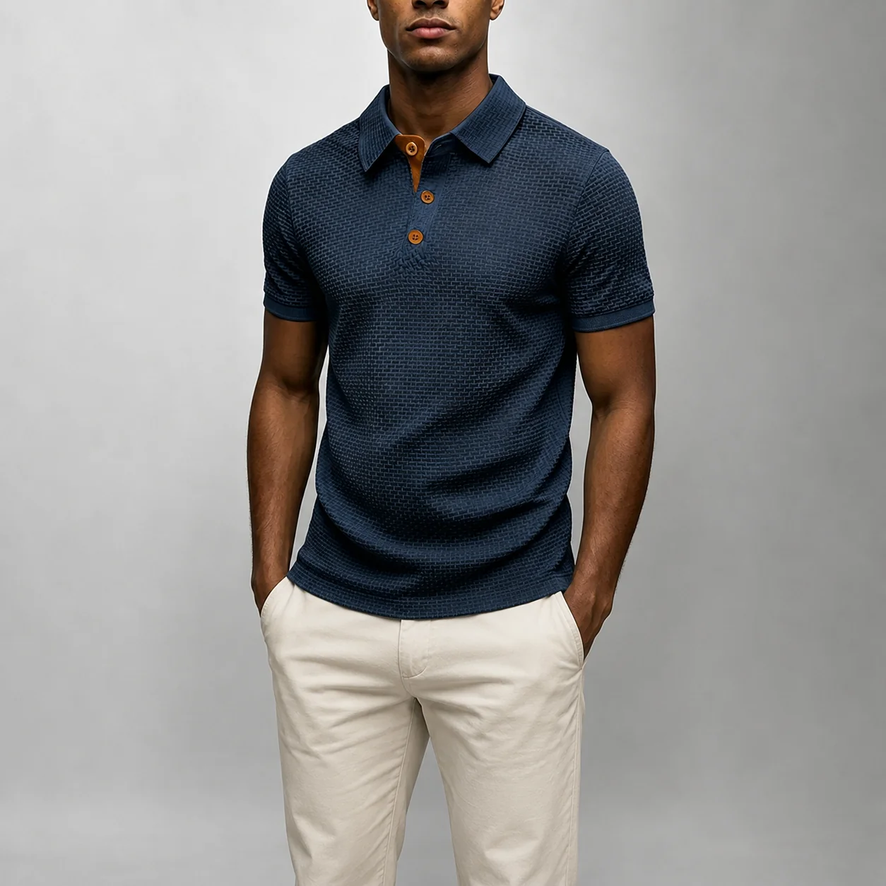 Mivanity Men's Summer Waffle Polo