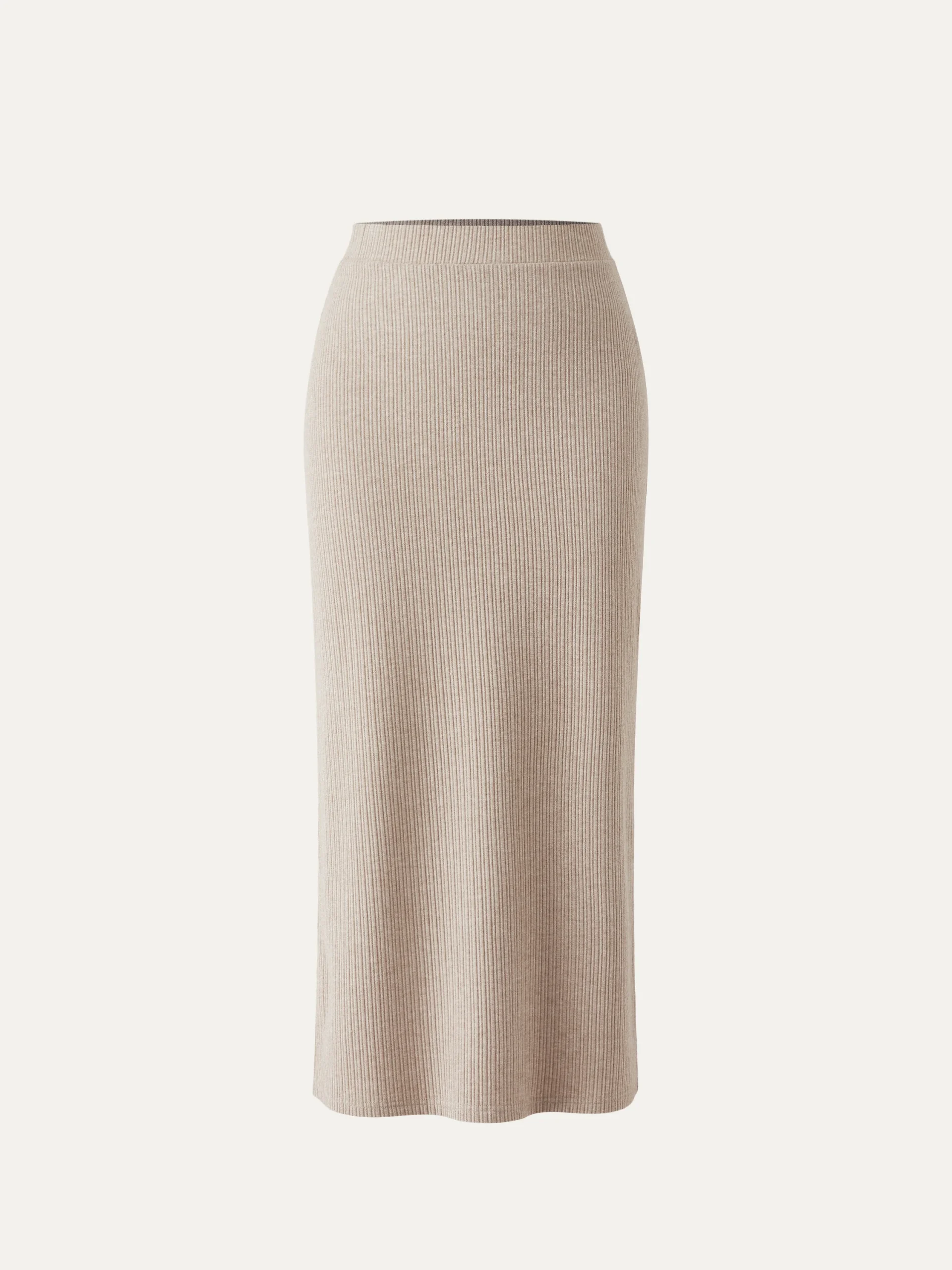 High Waisted Split Hem Midi Skirt