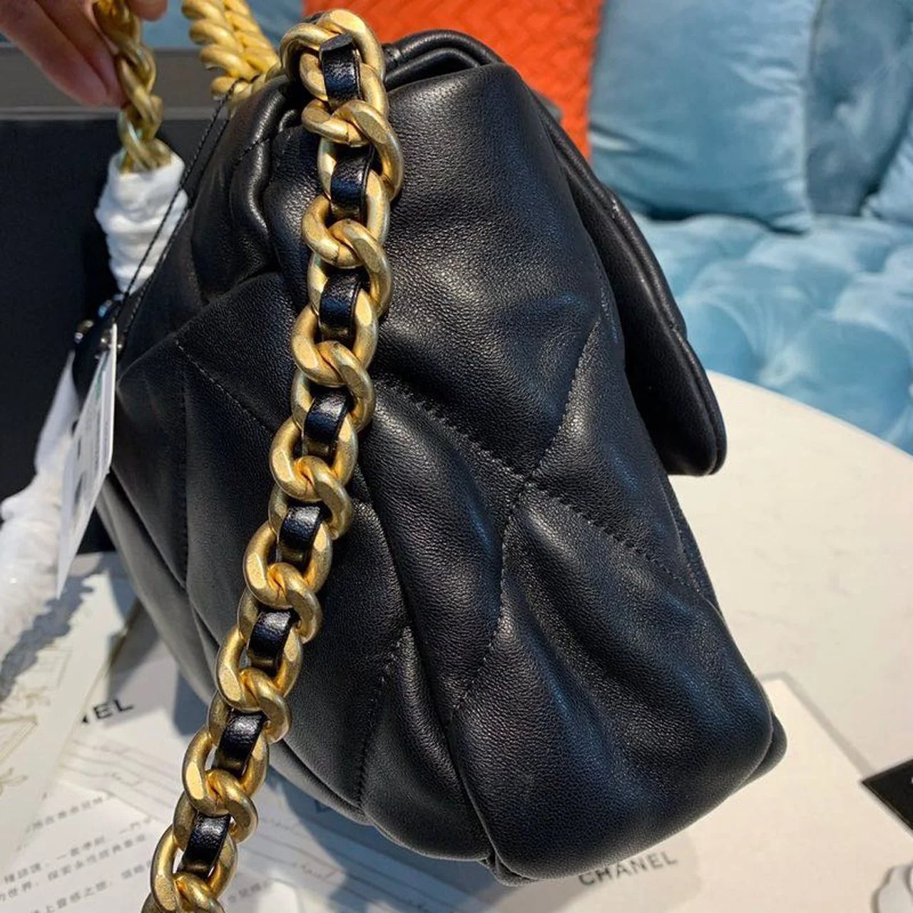 Chanel 19 Flap Bag 30cm Goatskin Leather Spring/Summer Act 1 Collection, Black