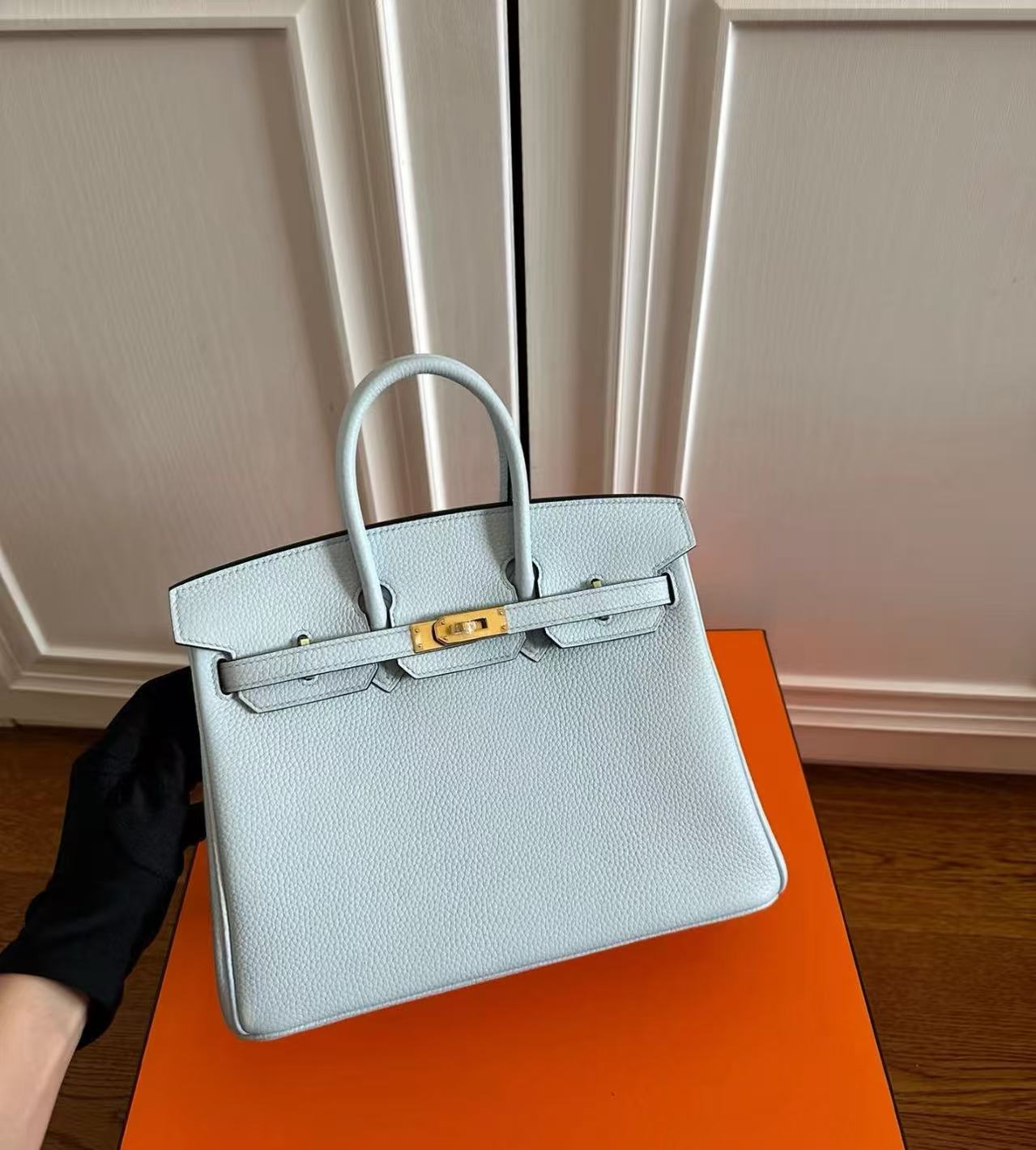 Hermes Birkin 25-35cm Haze blue Togo customization