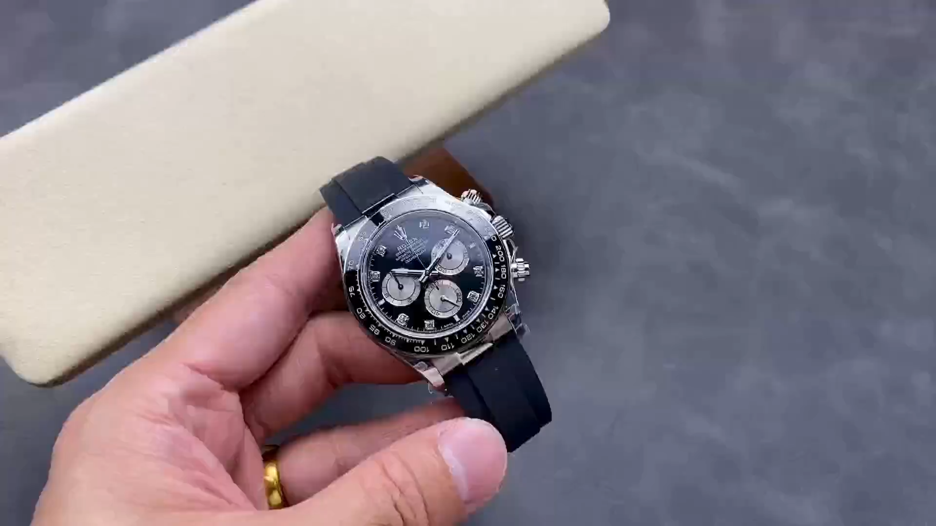 Rolex Cosmograph Daytona White Gold 126519LN 0004 Bright Black Steel Diamond