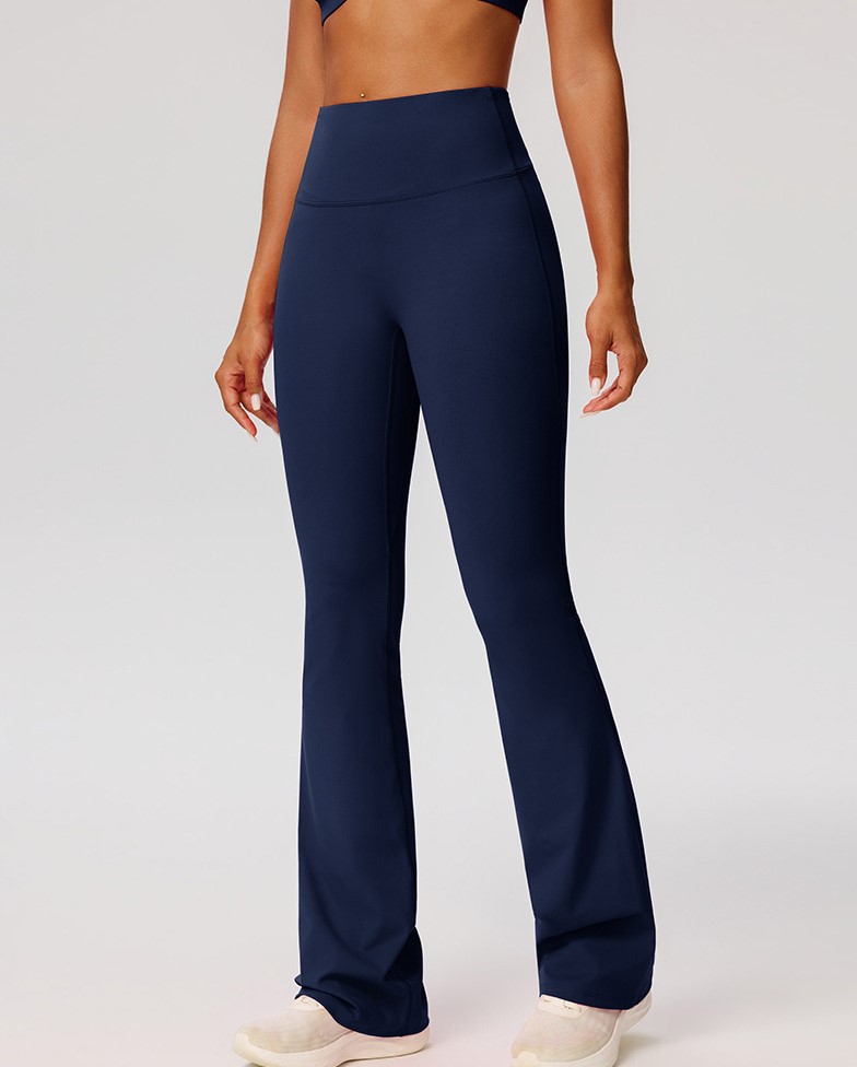 Women's tight-fitting wide-leg flared yoga pants, nude-feeling, quick-drying, hip-lifting, high-waisted, slightly flared sports pants