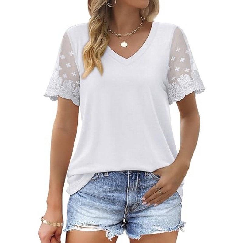 MUSETHREAD Casual V Neck T Shirts