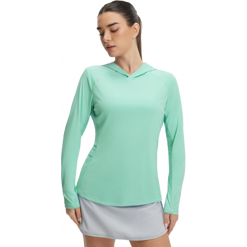 AURETOP Women's Sun Shirts UPF 50+ Mesh Back Lightweight Long